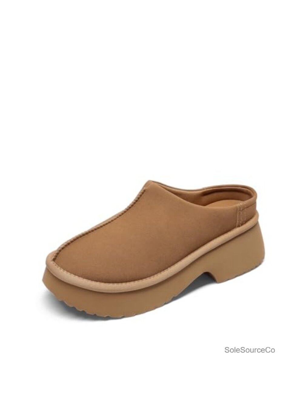 Platform Slip On Mules Memory Foam Cushioned Faux Suede Slippers